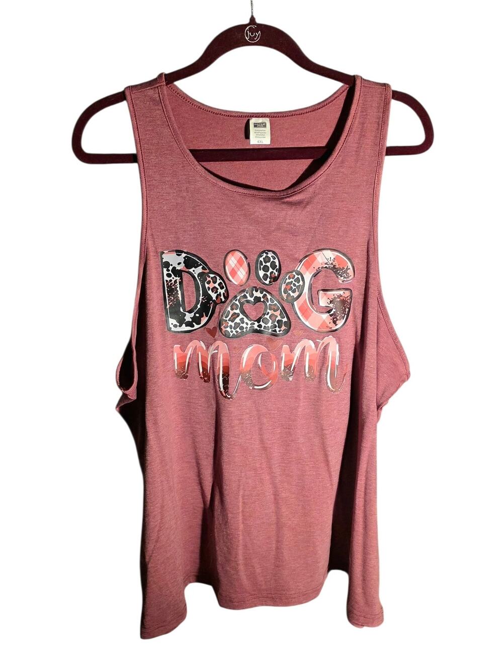 DOG MOM WOMEN'S PLUS SIZE PINK TANK TOP NEW! Plus Free Extra Tank Top!